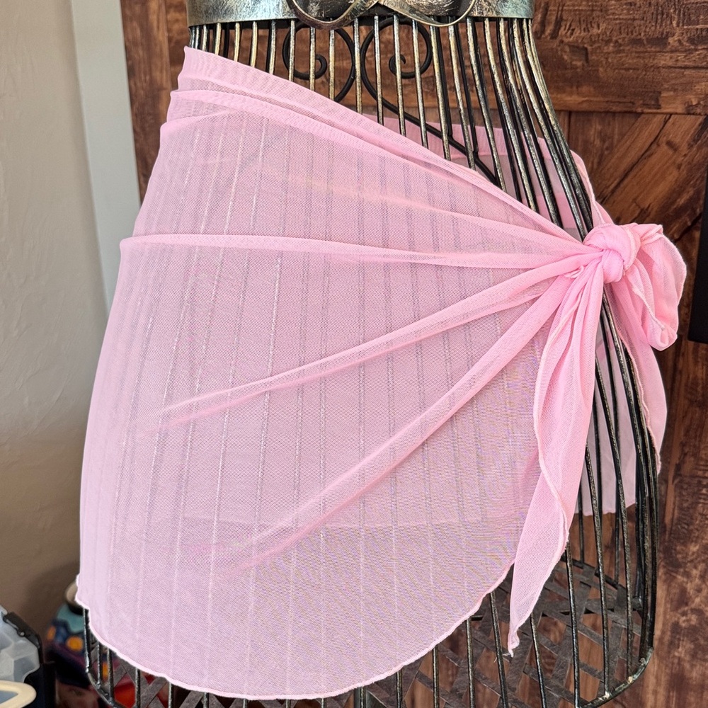 Elegant Pink Sheer Wrap Sarong 15 X 40